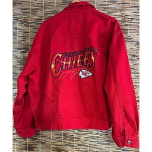 Kansas City Chiefs Pro Elite Red Denim Jean Jacket XL